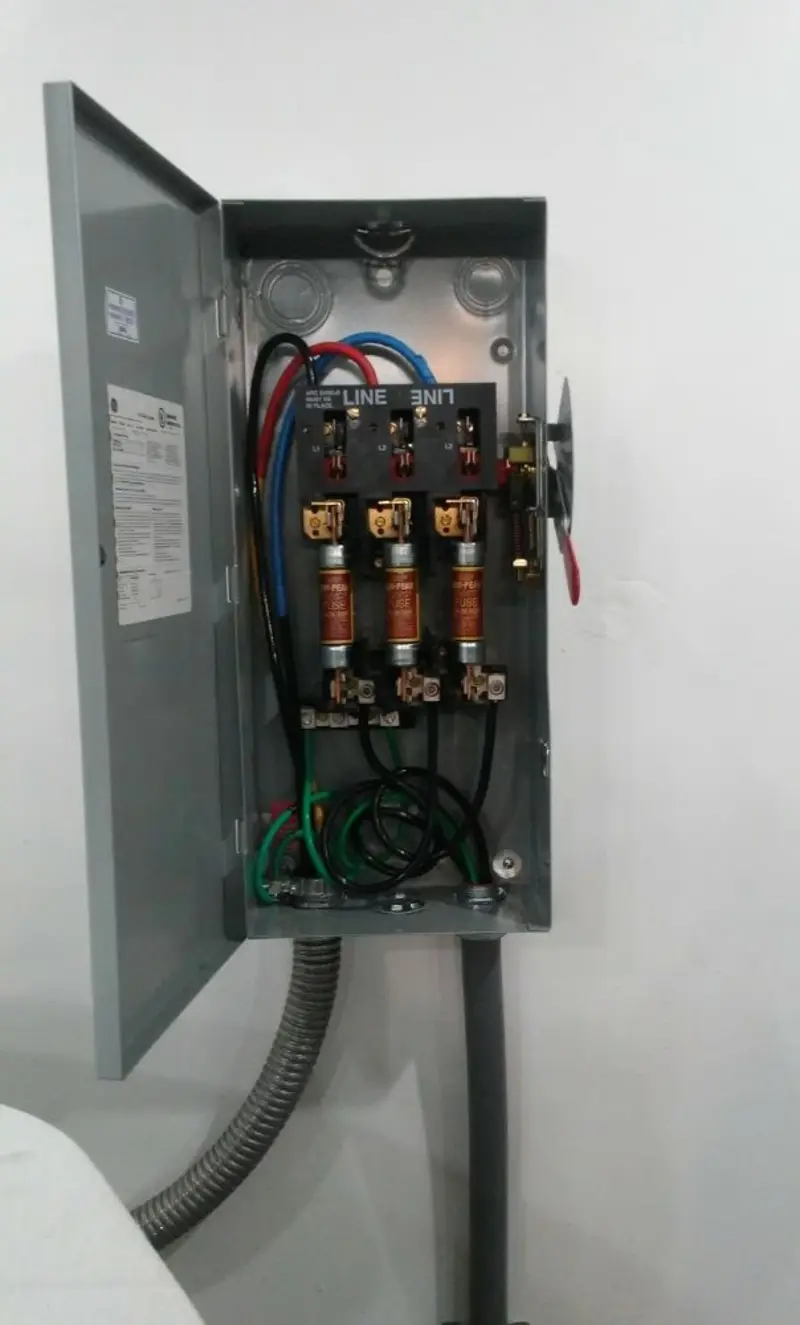 Three-phase disconnect switch installed for Smoke Detector Installation in Waterford